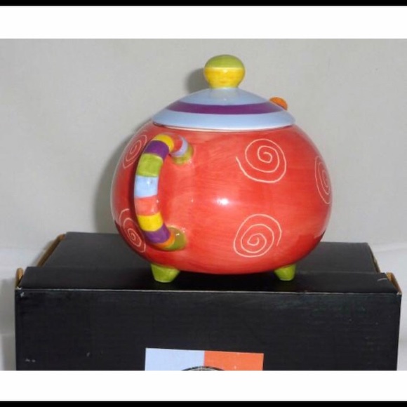 Color me Sushi ceramic footed teapot hand painted - Picture 5 of 6
